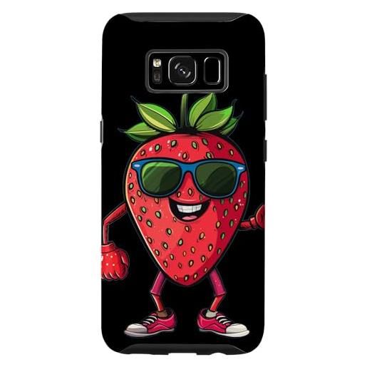 Funny Strawberry with Sunglasses custodia per galaxy s8 frutta fresca fragola con occhiali da sole e scarpe