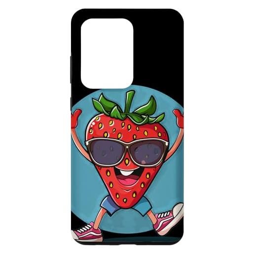 Funny Strawberry with Sunglasses custodia per galaxy s20 ultra bella frutta fragola con divertenti occhiali da sole in estate