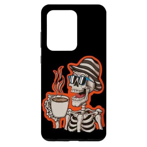 Skull Skeleton Drinking Coffee Halloween custodia per galaxy s20 ultra carino scheletro occhiali da sole prendendo un caffè halloween lovers