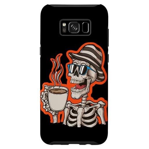 Skull Skeleton Drinking Coffee Halloween custodia per galaxy s8+ carino scheletro occhiali da sole prendendo un caffè halloween lovers