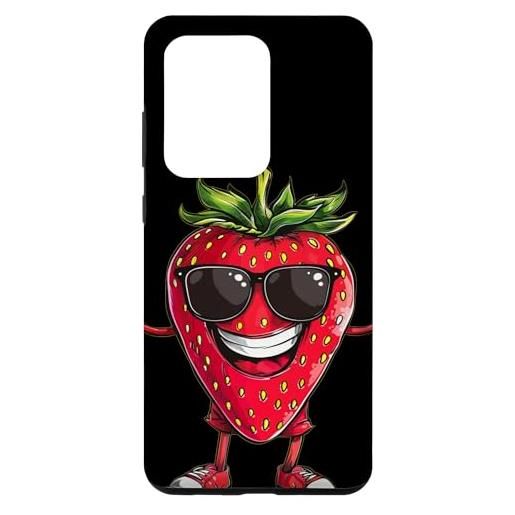 Funny Strawberry with Sunglasses custodia per galaxy s20 ultra divertente fragola ridente con occhiali da sole e scarpe