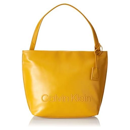 Calvin Klein ck set ns shopper k60k610176, borsa a tracolla donna, giallo (monarch gold), os