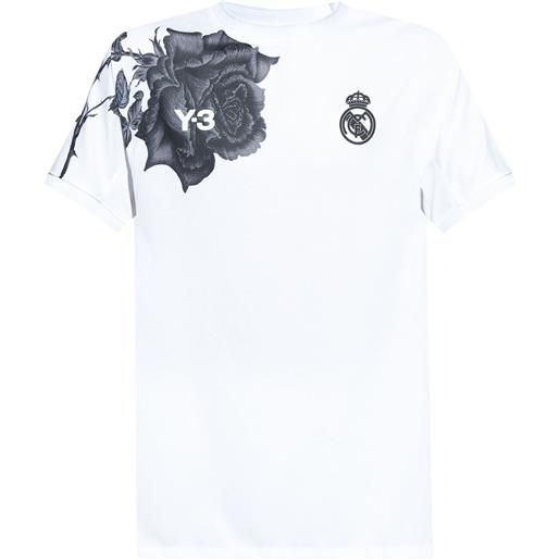 Y-3 t-shirt warm up con stampa x real madrid - bianco