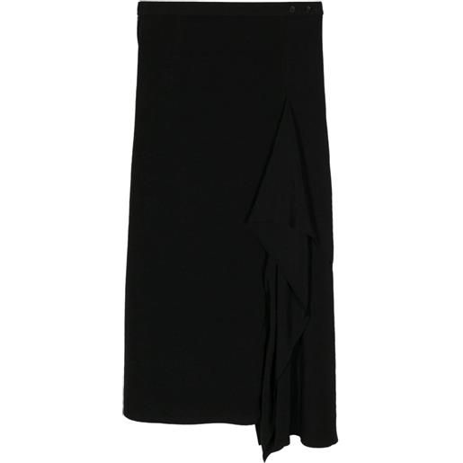 Yohji Yamamoto asymmetric midi skirt - nero