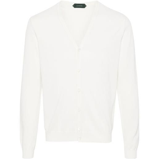 Zanone button-up cotton cardigan - bianco