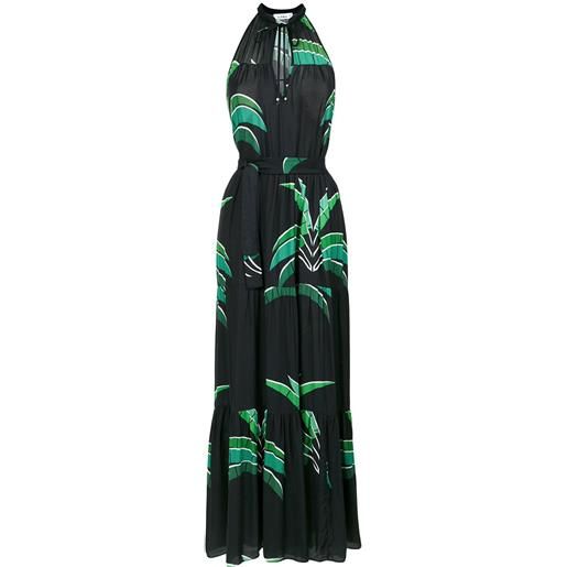 Amir Slama foliage print long dress - nero