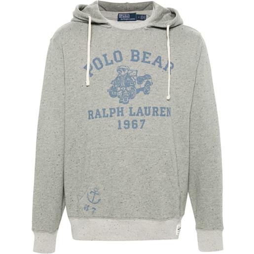 Polo Ralph Lauren polo bear-print hoodie - grigio