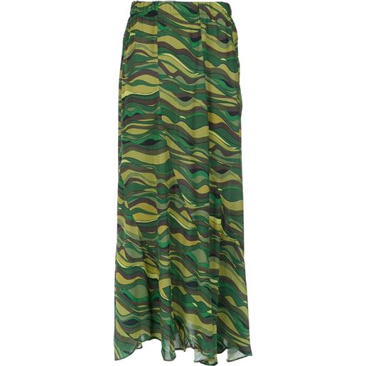 Amir Slama long printed skirt - verde