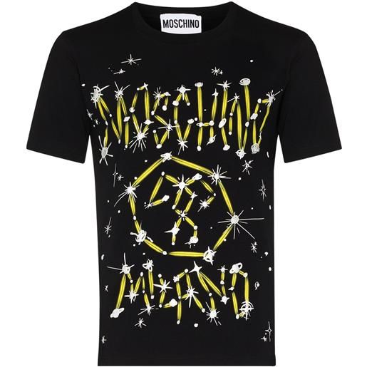 Moschino t-shirt con logo galaxy - nero