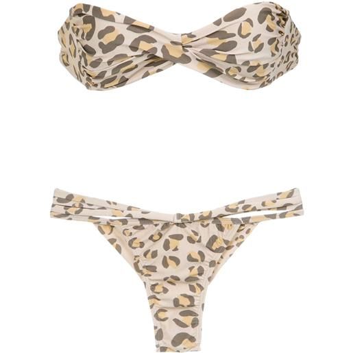 Amir Slama leopard print bikini set - toni neutri