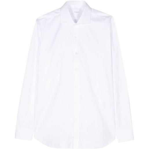 Barba jacquard cotton shirt - bianco