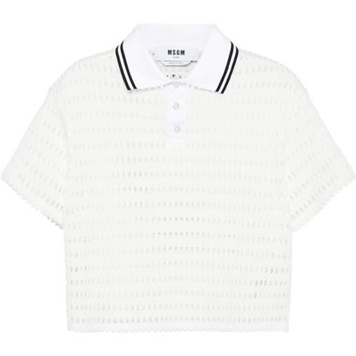 MSGM open-knit polo top - bianco