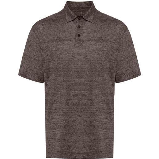 Zegna short-sleeve linen polo shirt - marrone