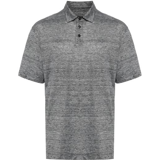 Zegna short-sleeve linen polo shirt - grigio