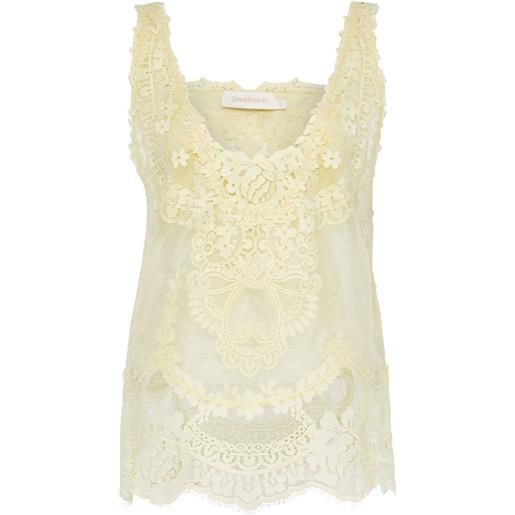 ZIMMERMANN natura floral-lace tank top - giallo