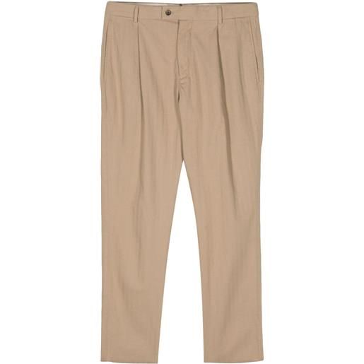 Caruso straight-leg cotton trousers - toni neutri