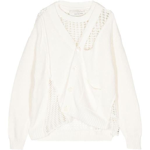 Feng Chen Wang layered open-knit jumper - bianco