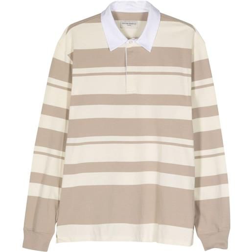 Officine Generale cotton striped polo shirt - toni neutri