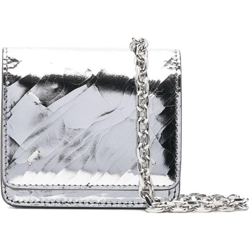 Maison Margiela portafoglio con catena broken mirror - argento