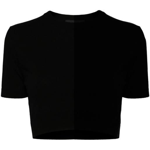 We11done logo-embroidered crop top - nero