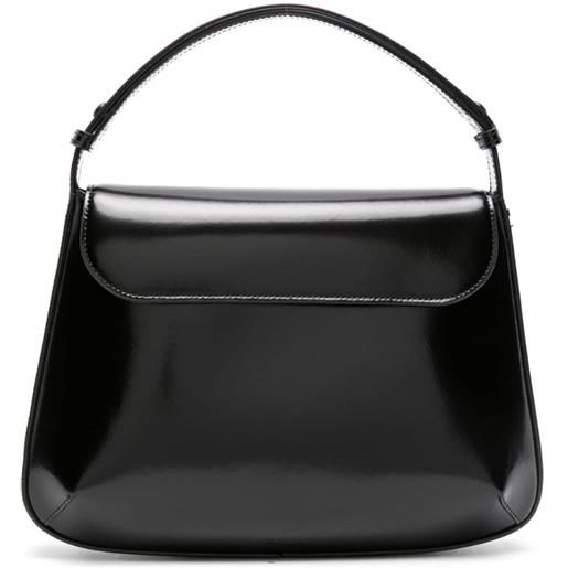 Courrèges medium sleek leather shoulder bag - nero
