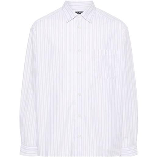 A.P.C. malo striped cotton shirt - toni neutri