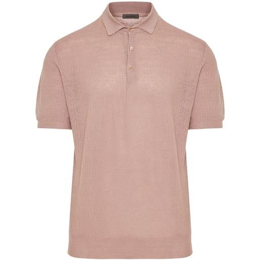 Corneliani textured-finish cotton polo shirt - rosa