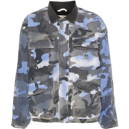 Stüssy giacca con motivo camouflage - blu