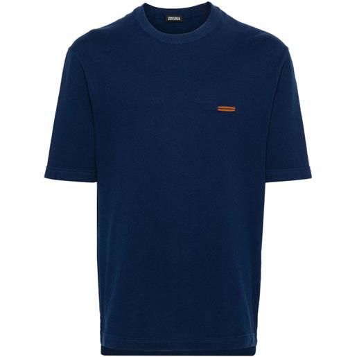 Zegna piqué cotton t-shirt - blu