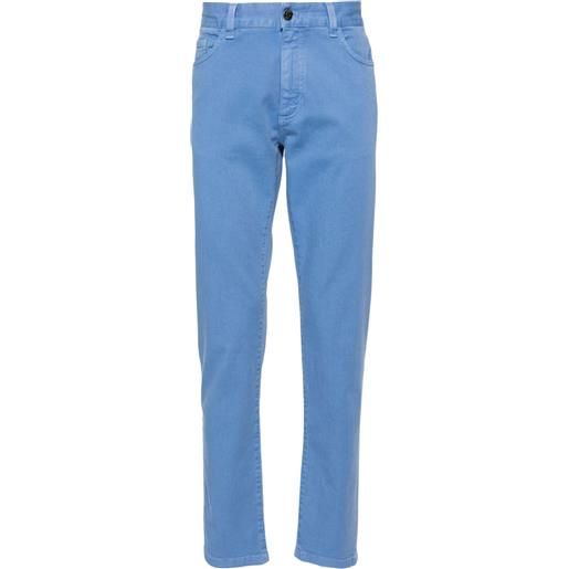 Zegna garment-dyed slim-cut jeans - blu