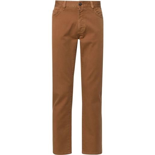 Zegna garment-dyed slim-cut jeans - marrone
