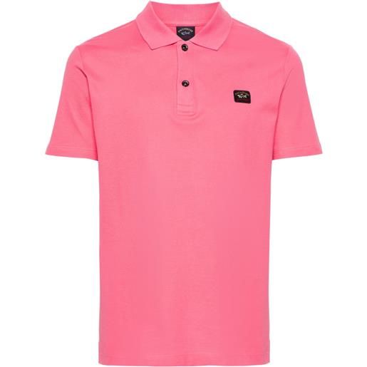 Paul & Shark logo-patch cotton polo shirt - rosa