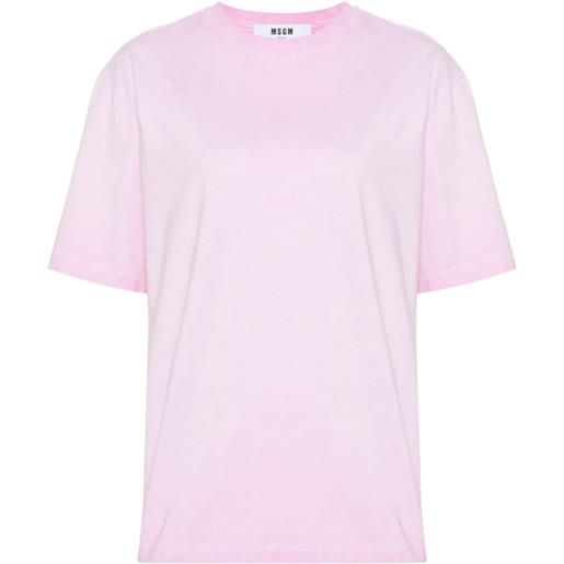 MSGM logo-embroidered cotton t-shirt - rosa