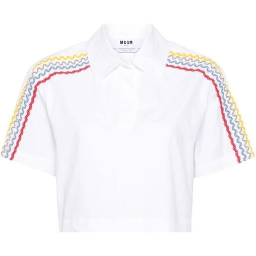 MSGM appliqué-detail cotton blouse - bianco