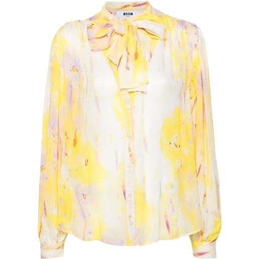 MSGM abstract-print shirt - giallo