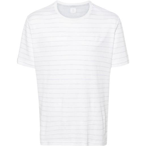 Eleventy striped linen-blend t-shirt - bianco