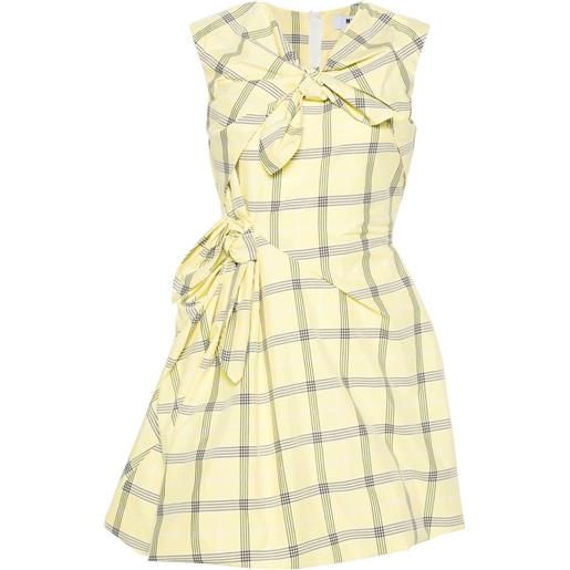 MSGM check-pattern sleeveless dress - giallo