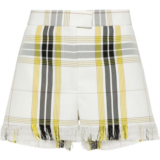 MSGM plaid fringed shorts - bianco