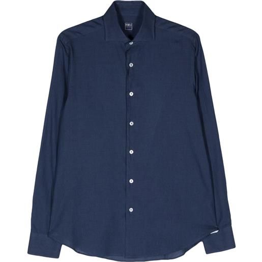Fedeli long-sleeve cotton shirt - blu
