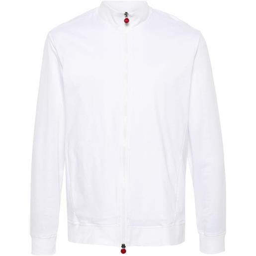 Kiton zip-up cotton sweatshirt - bianco
