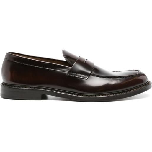 Doucal's penny-slot leather loafers - marrone