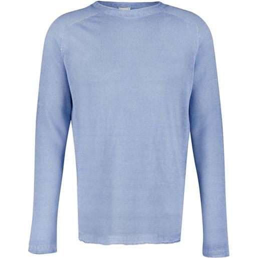 120% Lino crew-neck linen jumper - blu