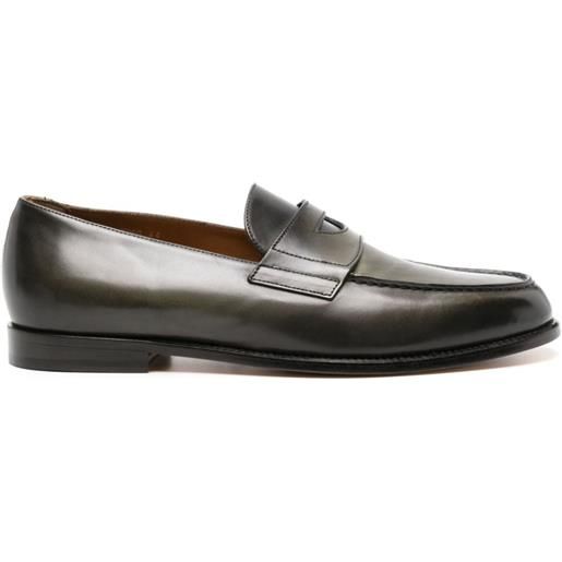 Doucal's penny-slot leather loafers - verde