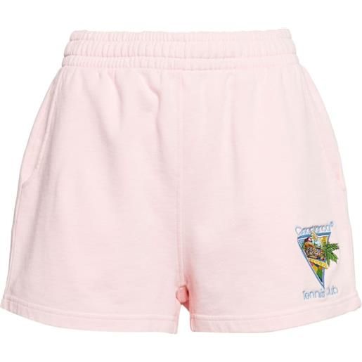 Casablanca logo-embroidered organic cotton shorts - rosa