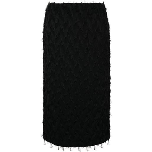MSGM frayed-detail skirt - nero