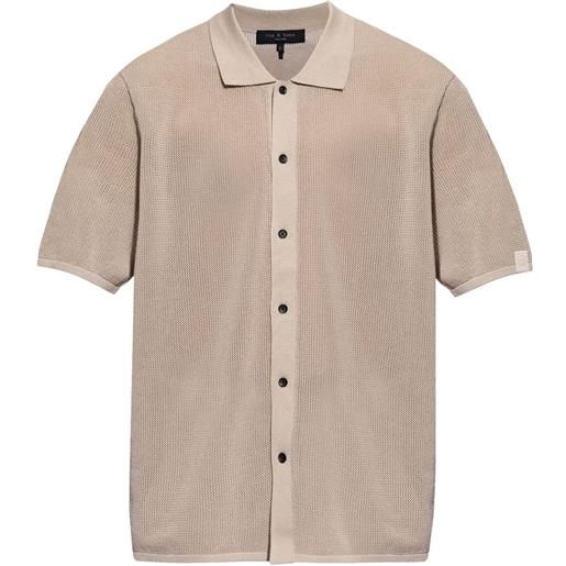 rag & bone short-sleeved bouclé shirt - toni neutri