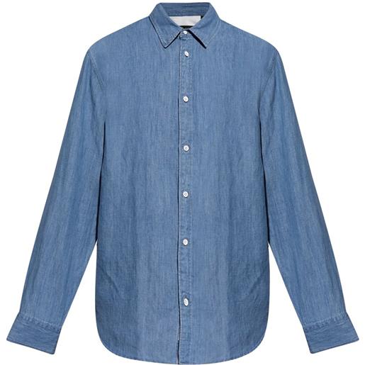 rag & bone long-sleeved cotton shirt - blu