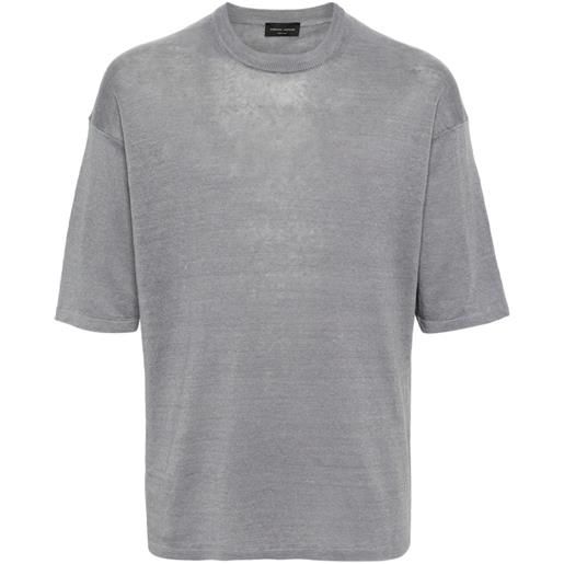 Roberto Collina short-sleeve knitted t-shirt - grigio