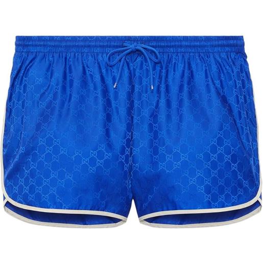 Gucci shorts gg con coulisse - blu