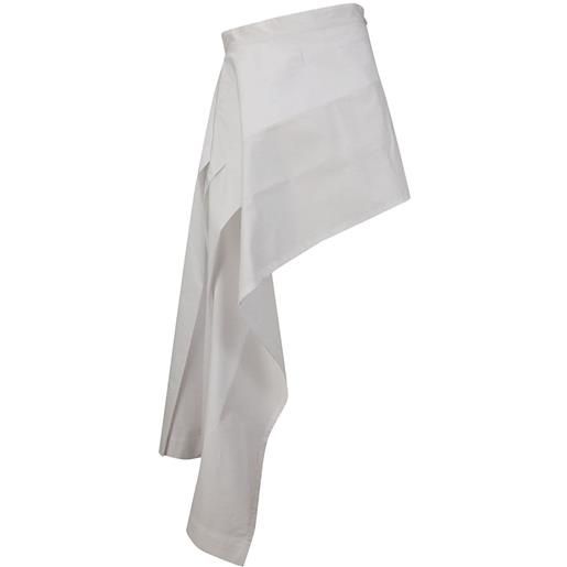 Sportmax minigonna asimmetrica drappeggiata - bianco